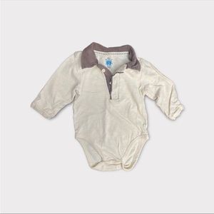 The CHILDREN'S PLACE | 3/$15 Baby Boy White Polo Long Sleeve Diaper Shirt